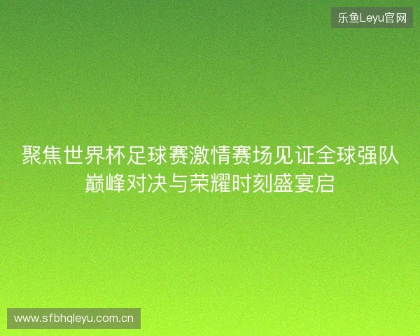 聚焦世界杯足球赛激情赛场见证全球强队巅峰对决与荣耀时刻盛宴启